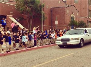 limo in front of school 