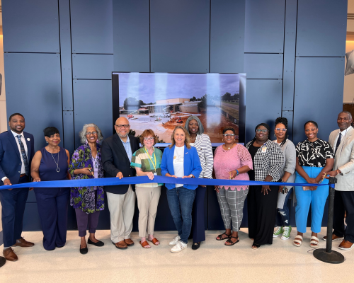  District and community leaders at the ribbon cutting ceremony.
