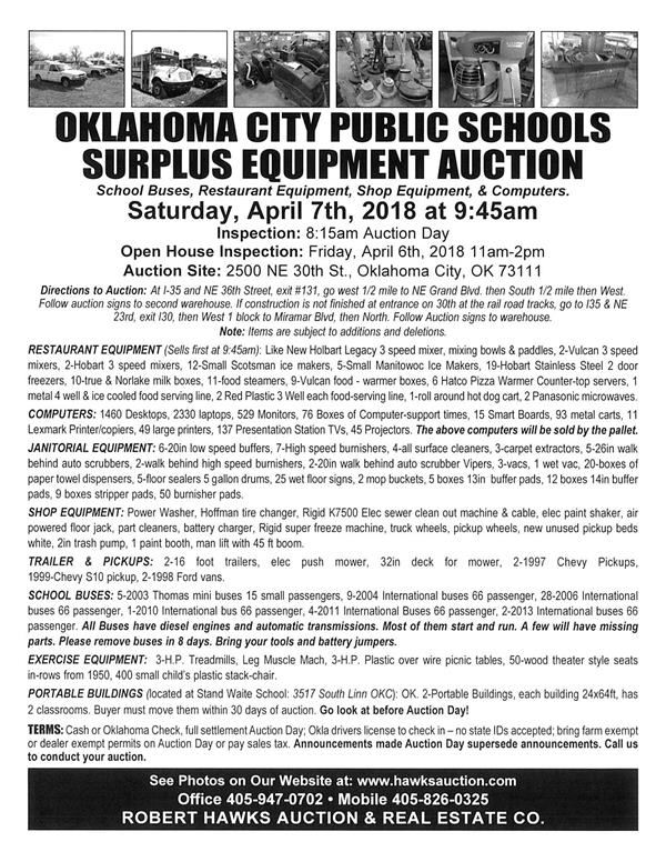 OKCPS Surplus Equipment Auction
